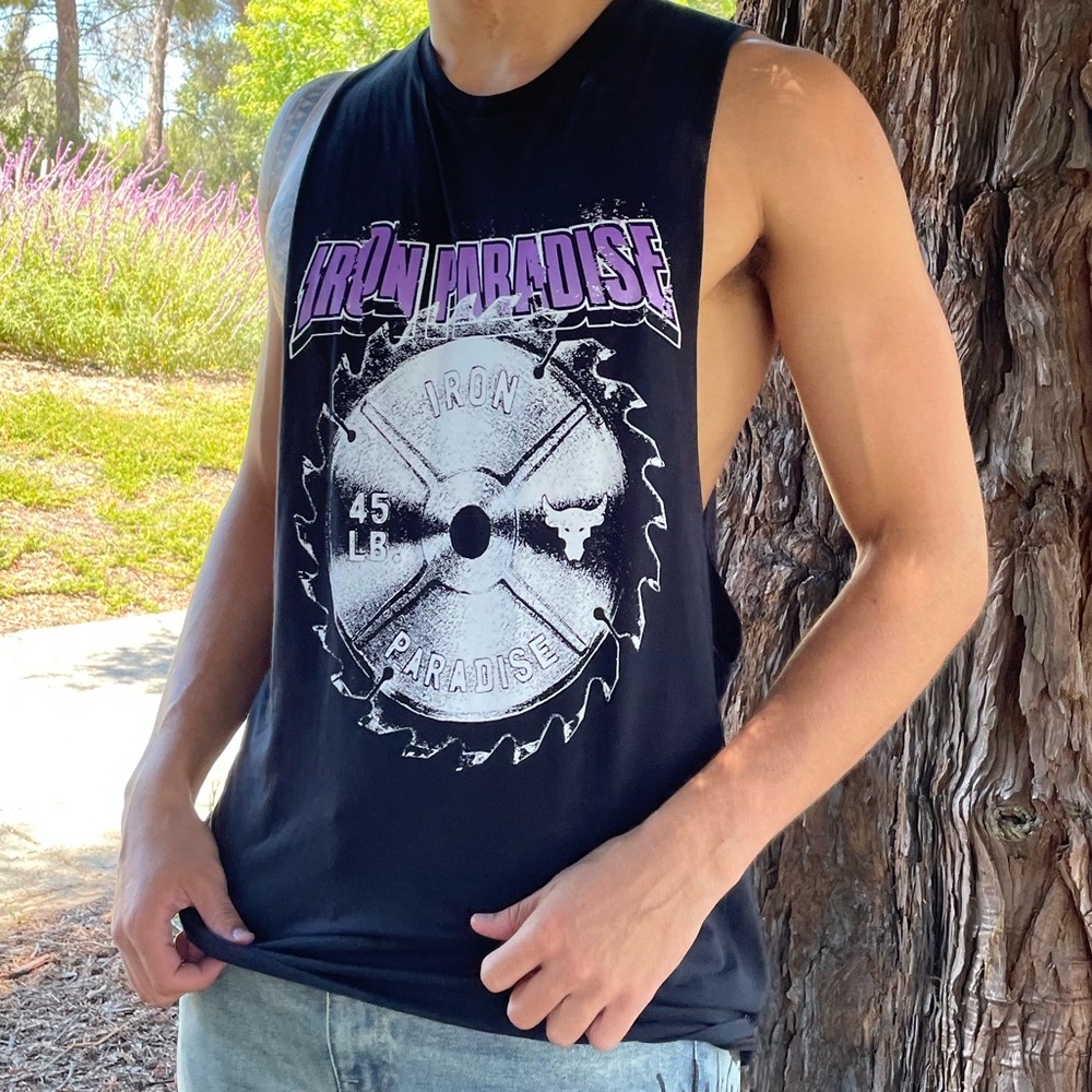 PROJECT ROCK IRON PARADISE UNDER ARMOUR MEN TANK TOP DWAYNE JOHNSON SLEEVELESS X